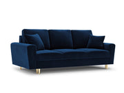 Cosmopolitan Design - Divano convertibile con contenitore "Kyoto" 3 posti in velluto blu reale 