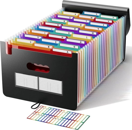 Documenti da archiviazione - A4 - 26 tasche - Colori tabella - A-Z - Estensibili