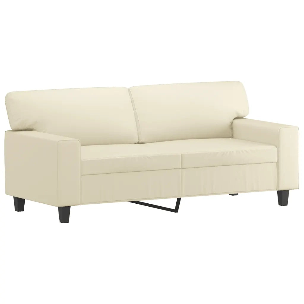 Divano a 2 Posti con Cuscini Crema 140 cm in Similpelle 3200867