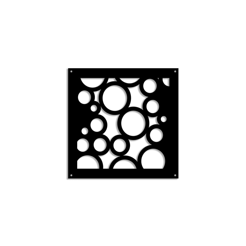 CIRCLE - Pannello in PVC traforato - Parasole Misura: 48x48 cm, Colore: nero