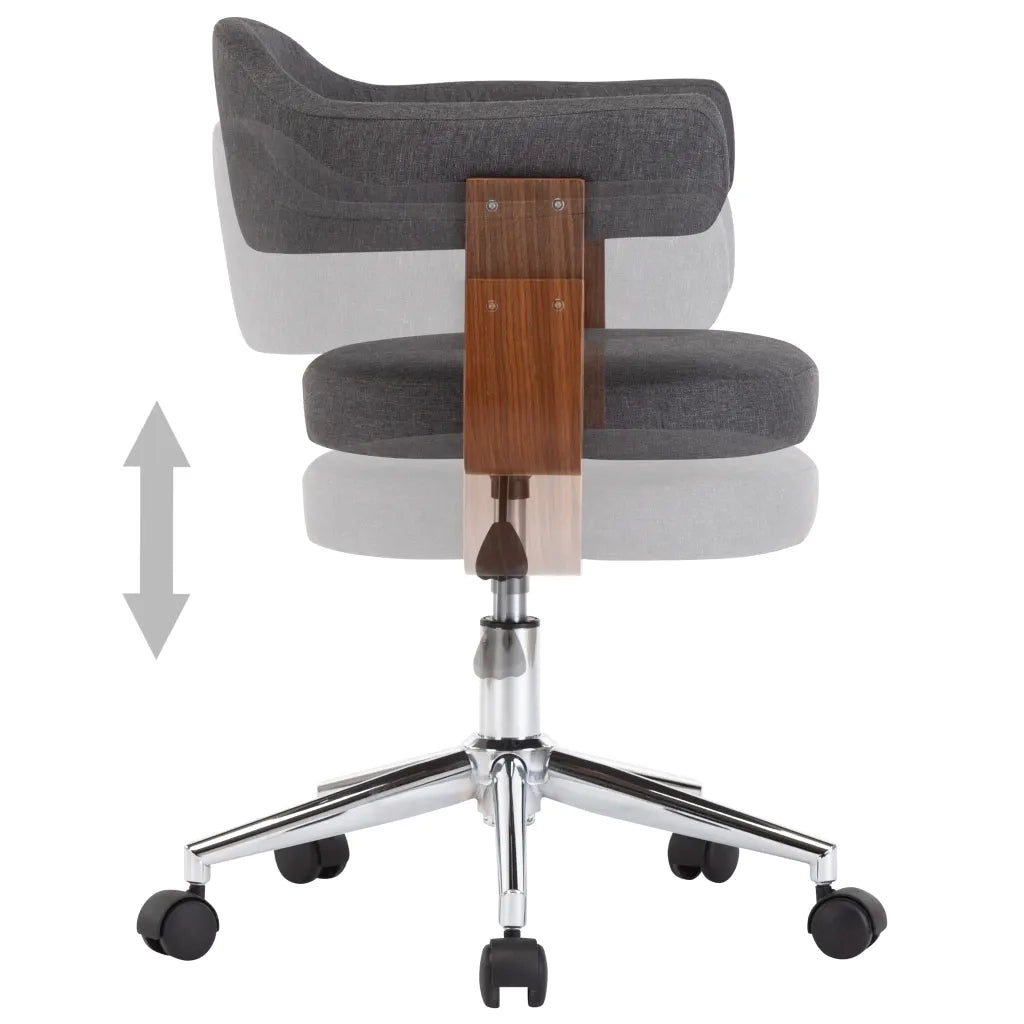 Sedie da Pranzo Girevoli 6 pz Grigie in Legno Curvo e Tessuto  cod mxl 73111