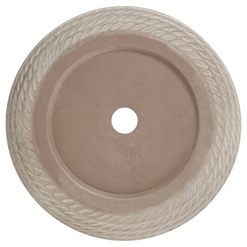 Vaso rotondo per piante in fibra di argilla con motivo in rilievo beige ⌀ 27 cm giardino terrazzo