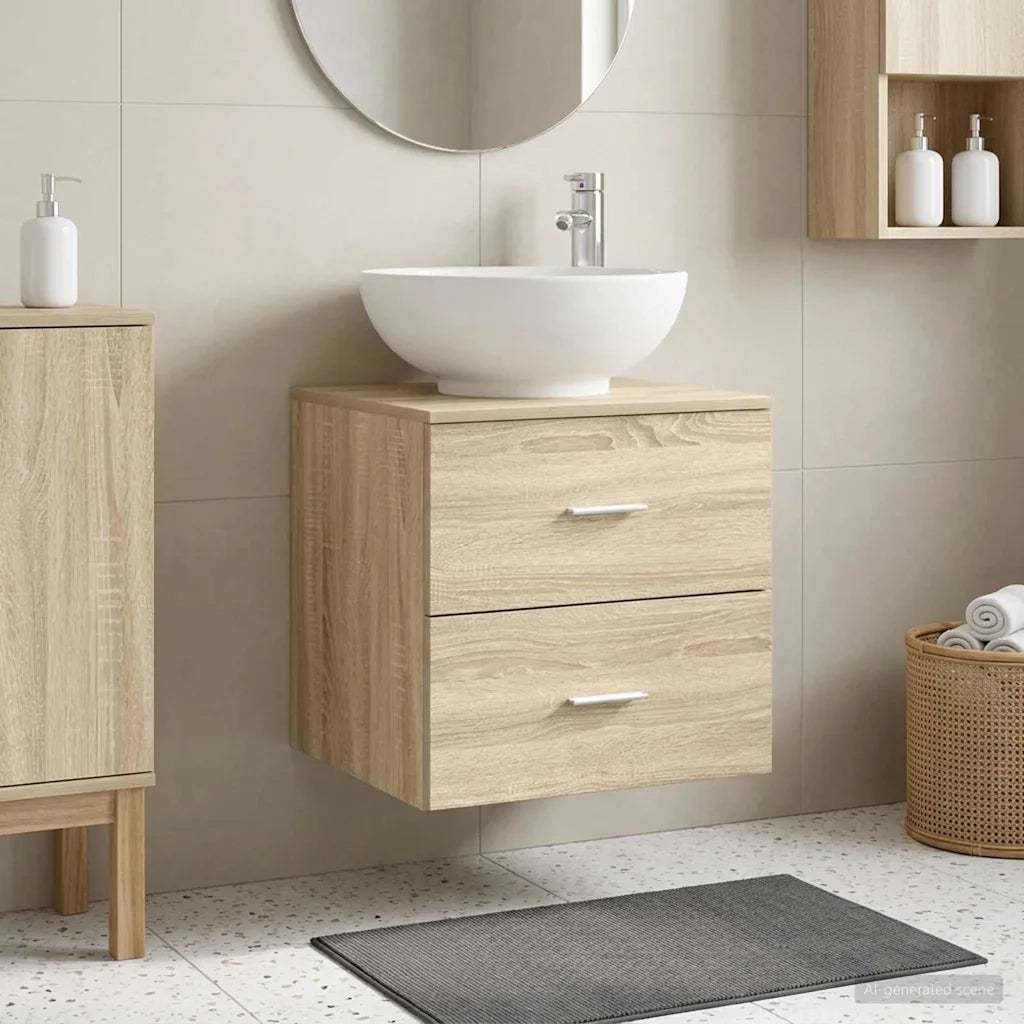 Mobile Lavabo da Parete Rovere Sonoma 49,5 x 44,5 x 66,5 cm 890304