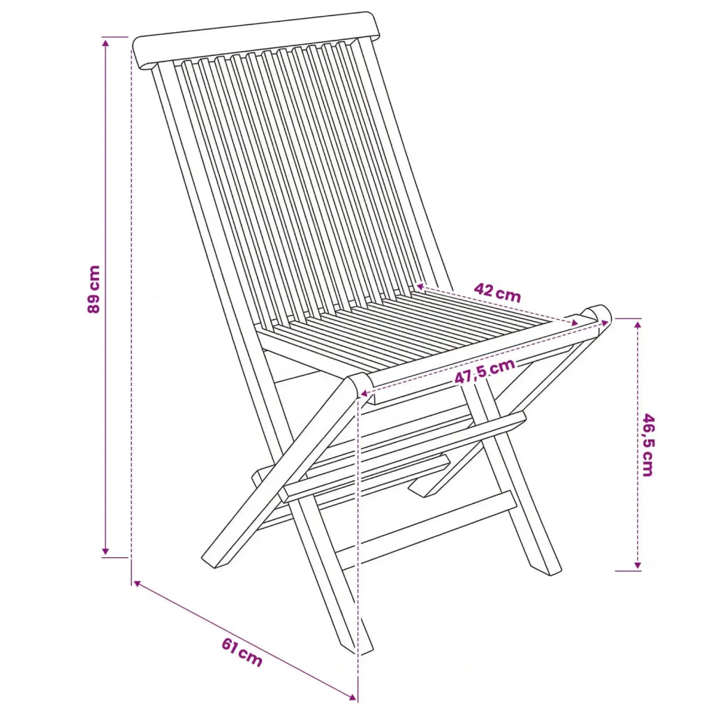 Sedia da giardino pieghevole 4 pcs Naturale 42028482