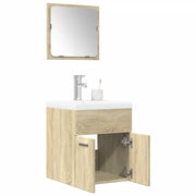 vidaXL Set Mobili da Bagno 3 pz Rovere Sonoma in Legno Multistrato