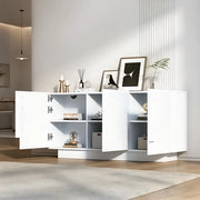 Credenza 160x35x60 cm a 3 ante con ripiani regolabili in truciolato bianco