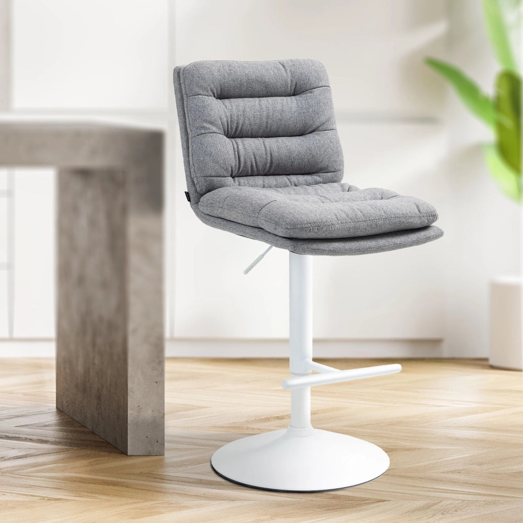 2er Set Barhocker Damar Stoff weiЯ