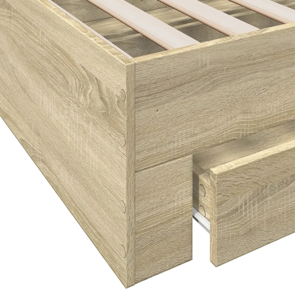 Giroletto Cassetti Rovere Sonoma 200x200 cm Legno Multistrato 3280358