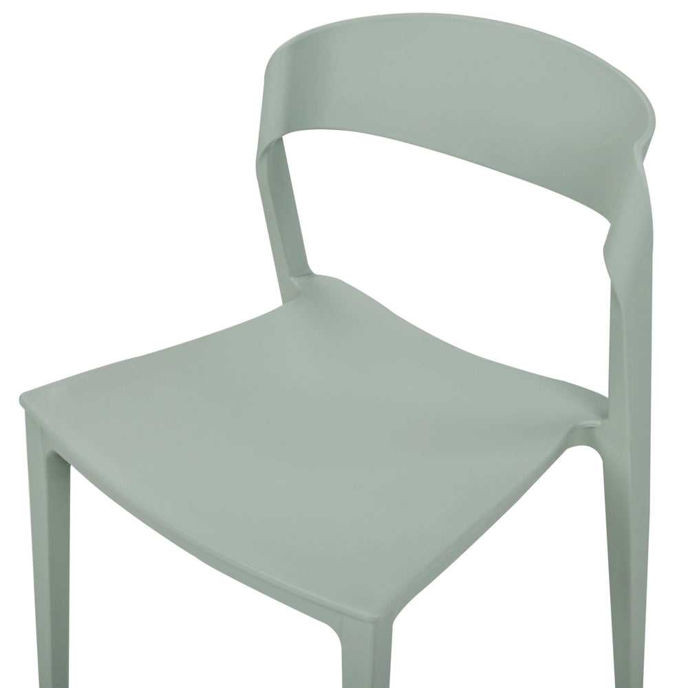Set di 2 sedie da pranzo verde menta impilabili con gambe senza braccioli Sedie da conferenza in plastica Design moderno contemporaneo Sedute per la sala da pranzo