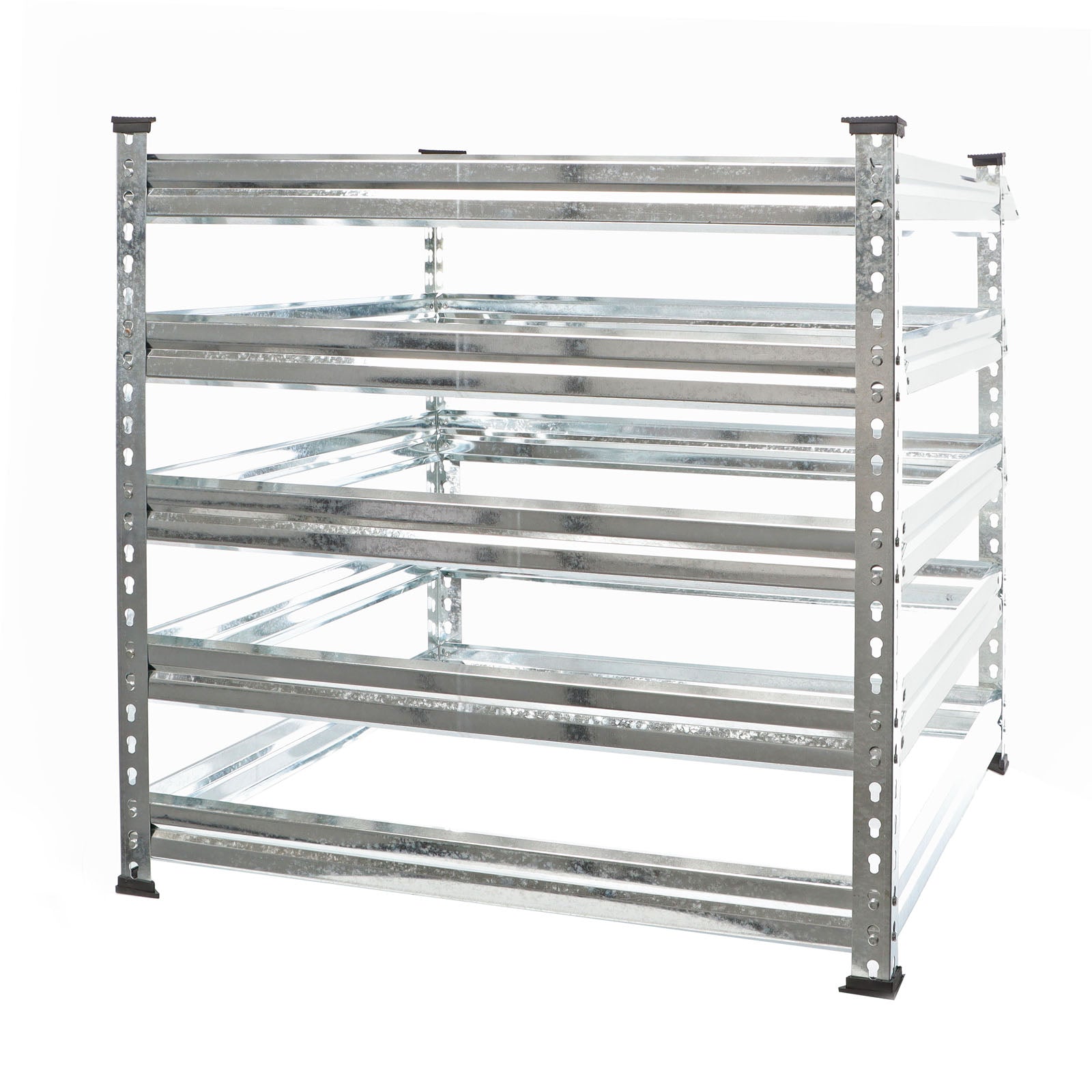 Compostiera da giardino in metallo 90 x 90 x 90 cm per 720 litri di compost da rifiuti organici