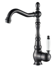 Rubinetto cucina monocomando nero con bocca a L girevole – aeratore e design elegante