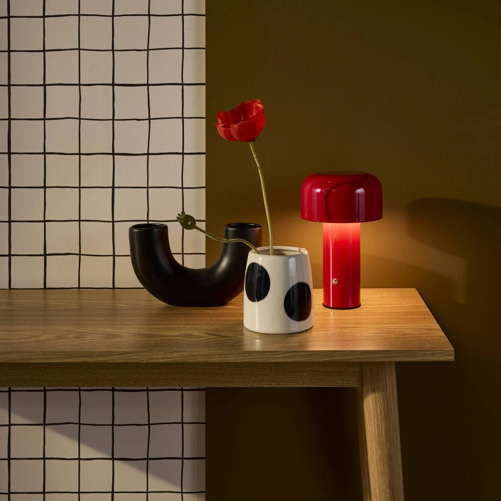 Lampada led in metallo, 13cm, rosso