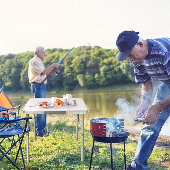 Tavolo da lavoro pieghevole in alluminio rettangolare - Cucina da campeggio compatta tavolo da giardino
