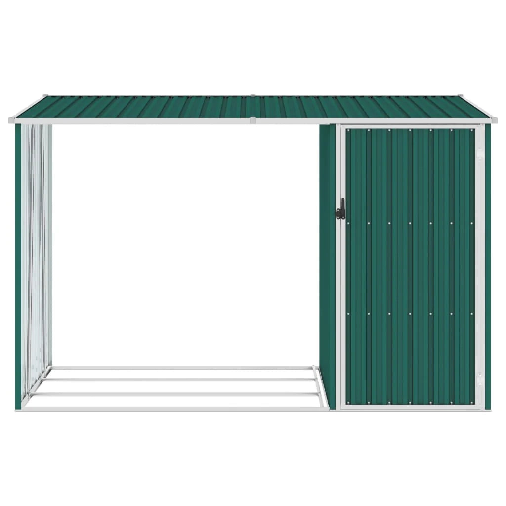 Legnaia da giardino 245 x 98 x 159 cm in acciaio zincato verde 02_0022399
