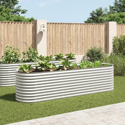 Letto Rialzato Giardino 320x80x81 cm in Acciaio Zincato Argento