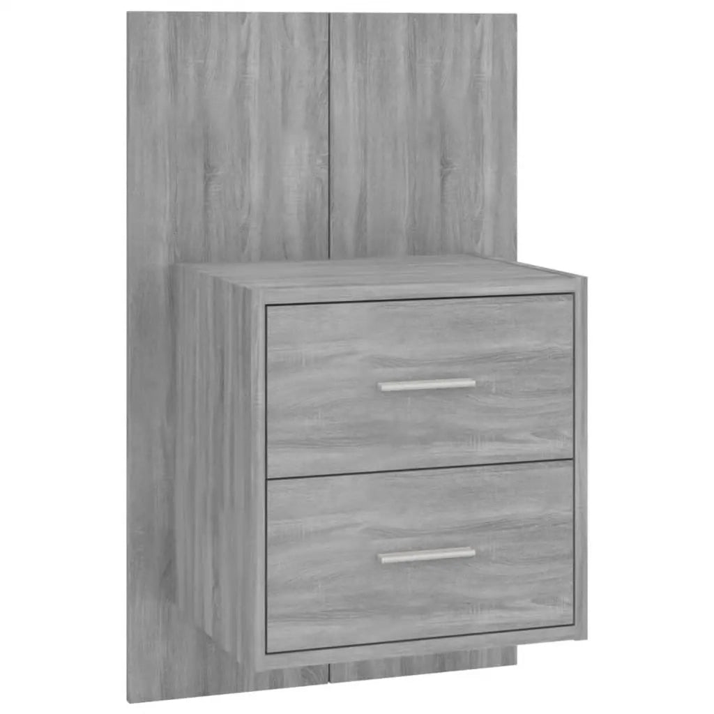 Testiera Letto con Comodini in Legno Multistrato Grigio Sonoma 3115690