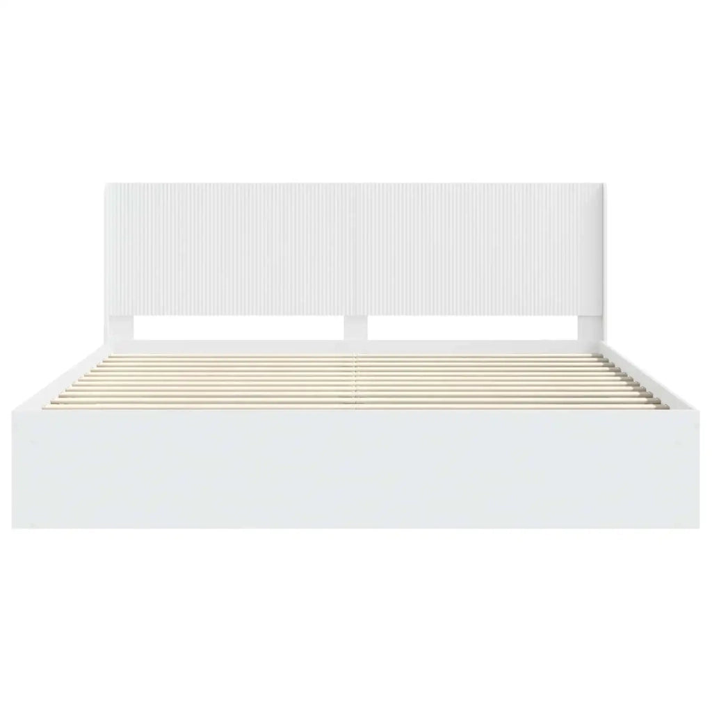 Struttura del letto con stoccaggio e testata-Giroletto con contenitore Bianco 224901