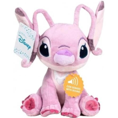 Disney Stitch-Peluche Angel seduto con suono , 20 cm