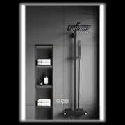 Specchio da Bagno con Luce LED ¨C Xylo ¨C Vetro Temperato, 70x50x3 cm, Argento