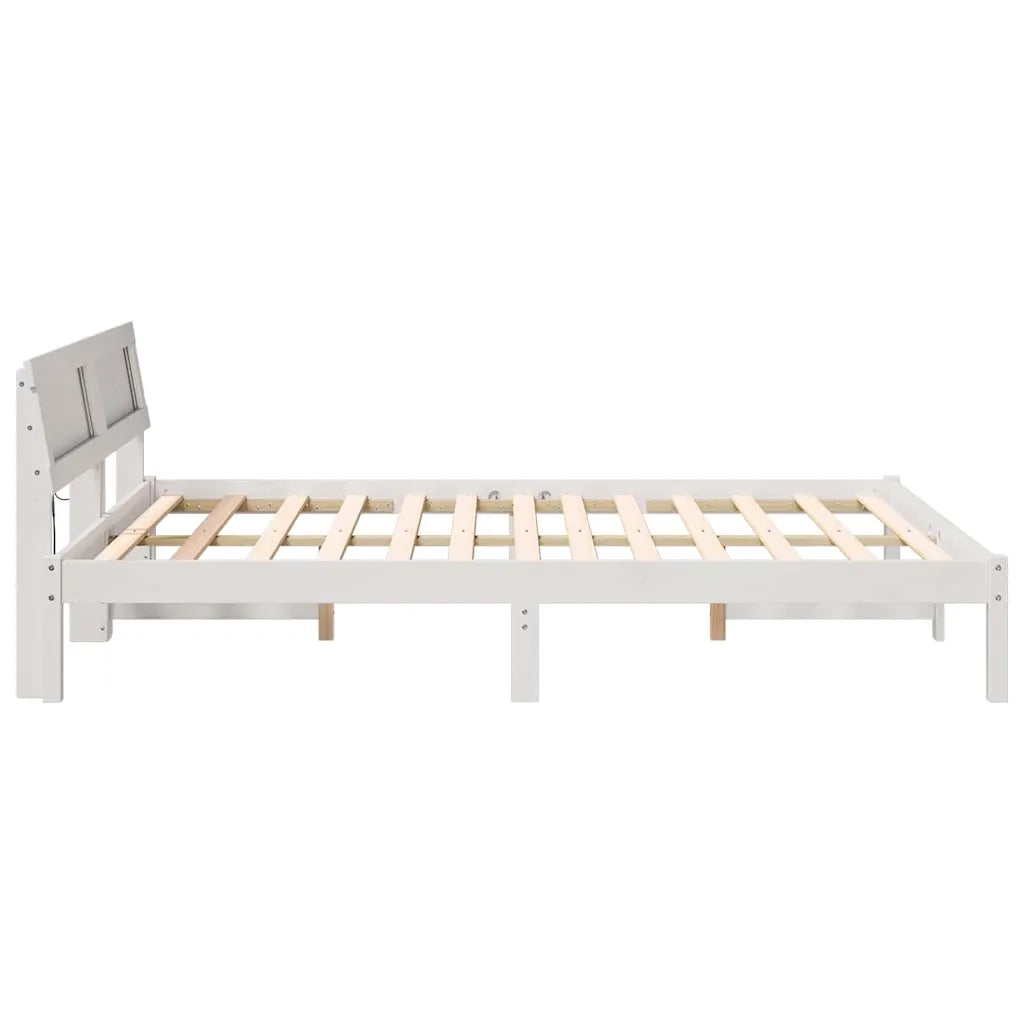 Struttura del letto Bianco 140 x 200 cm Pino massello 872819