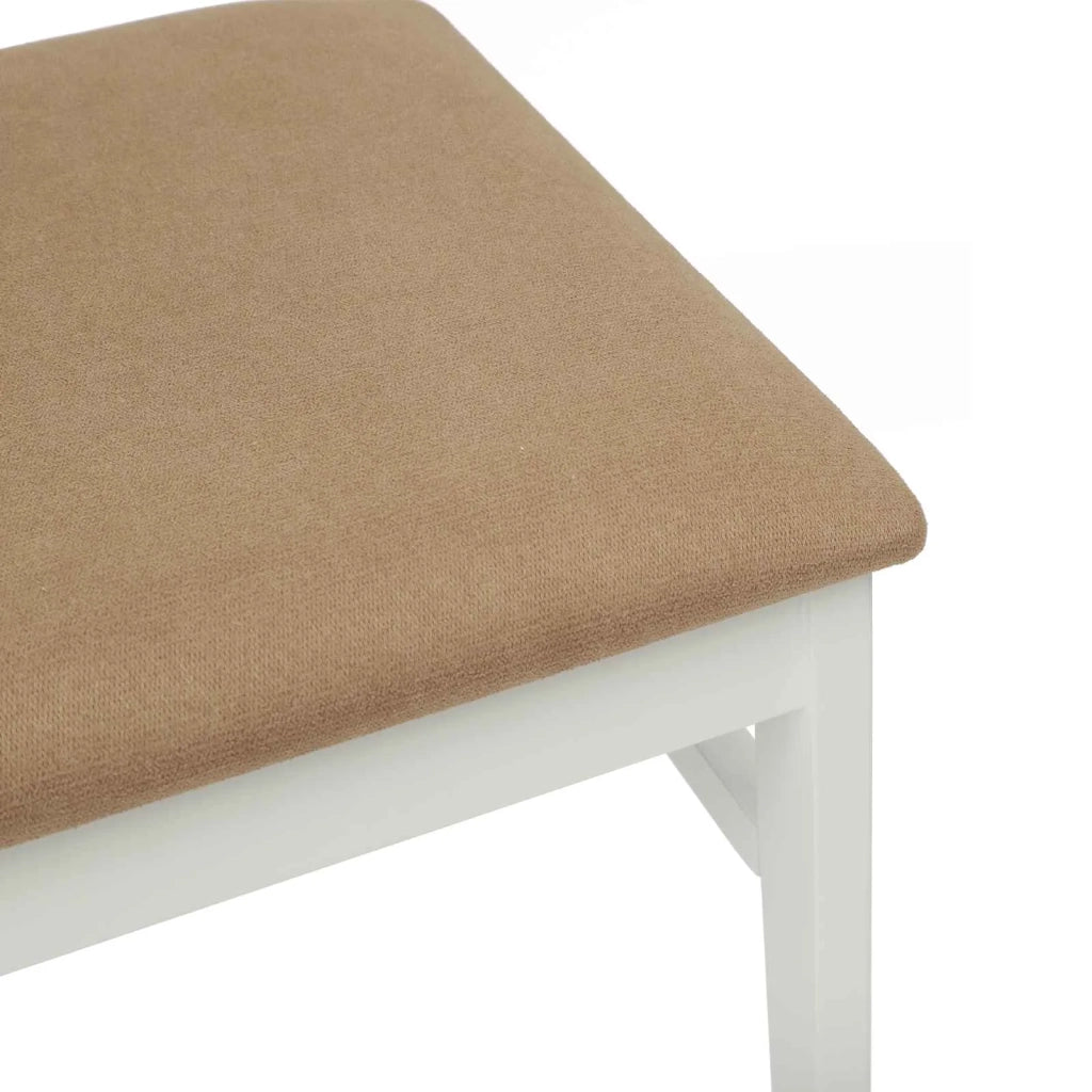 Sedia da pranzo 2 pcs Bianco e marrone Legno di gomma solido