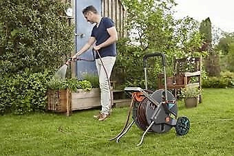 Gardena AquaRoll L Easy Carrello avvolgitubo Manuale Nero, Blu, Arancione