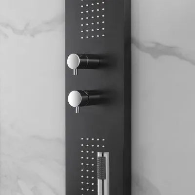 Pannello doccia nero opaco ultraslim in acciaio inox