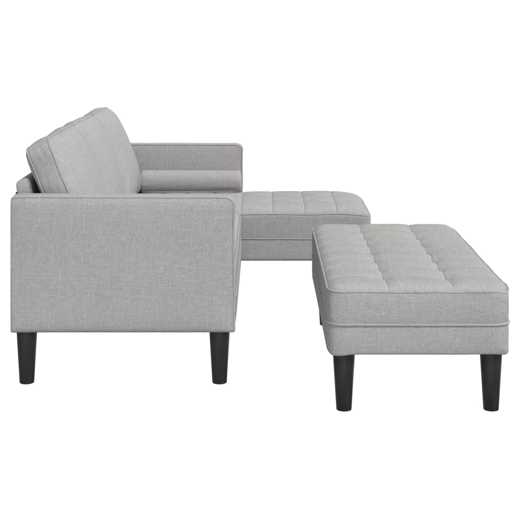 Set di divani a 2 pezzi con cuscini in tessuto grigio nuvola