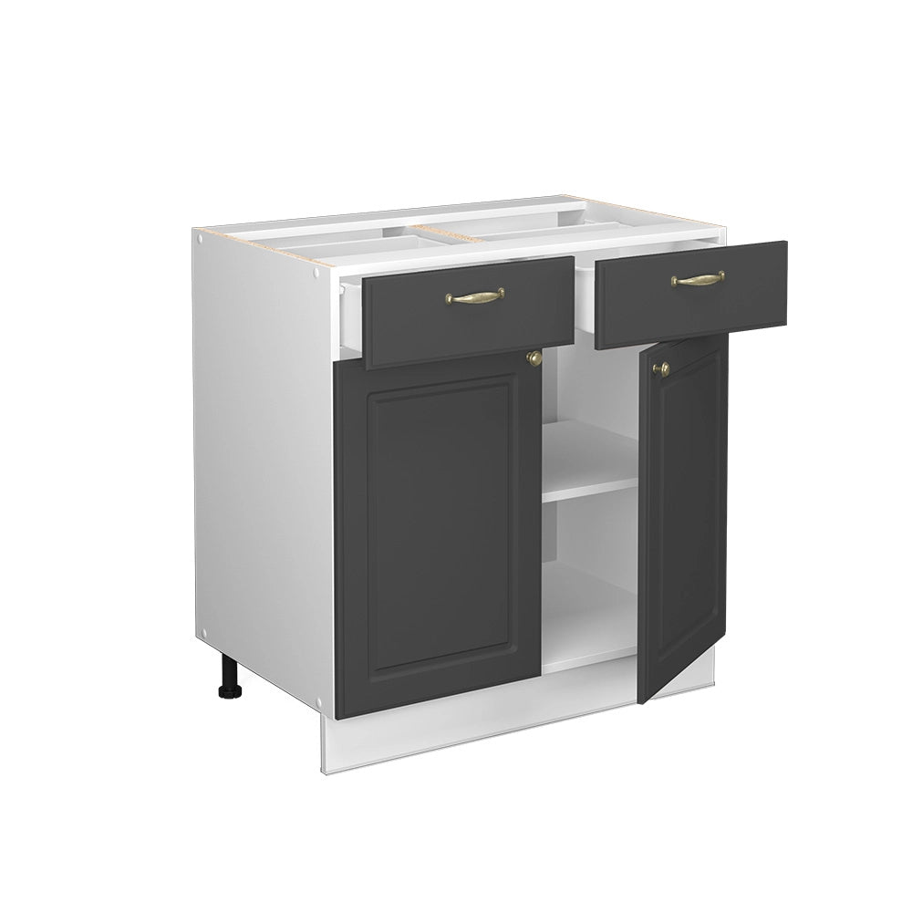Vicco Mobiletto base per cucina Antracite-oro 80 cm , PL Marmo