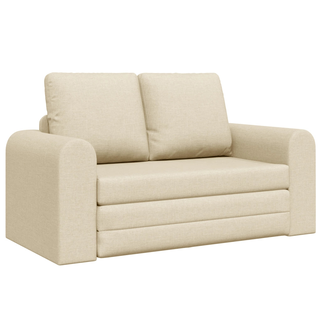 Divano Letto da Terra 2-in-1 Panna 148x71x83 cm Tessuto