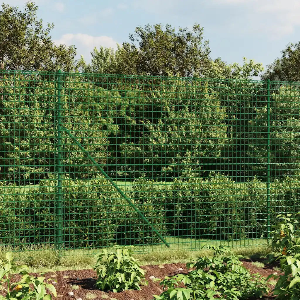 Recinzione Metallica con Picchetti Ancoraggio Verde 1,4x25 m 154107