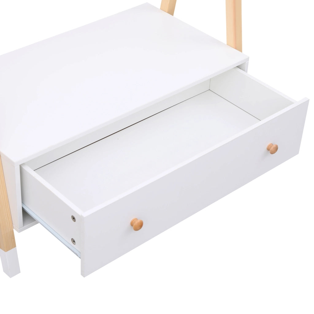 Armadio per bambini in legno e bianco con cassetto LOU