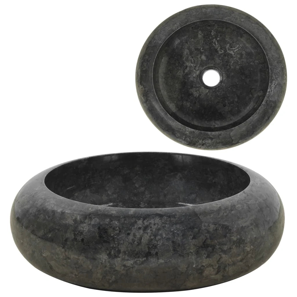 Lavabo da bagno diametro 40 x 12 cm marmo nero 02_0002550