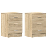 Set di 2 Comodini | Armadio da Notte | Mobiletto da notte Rovere Sonoma 38x35x56 cm in Legno Multistrato