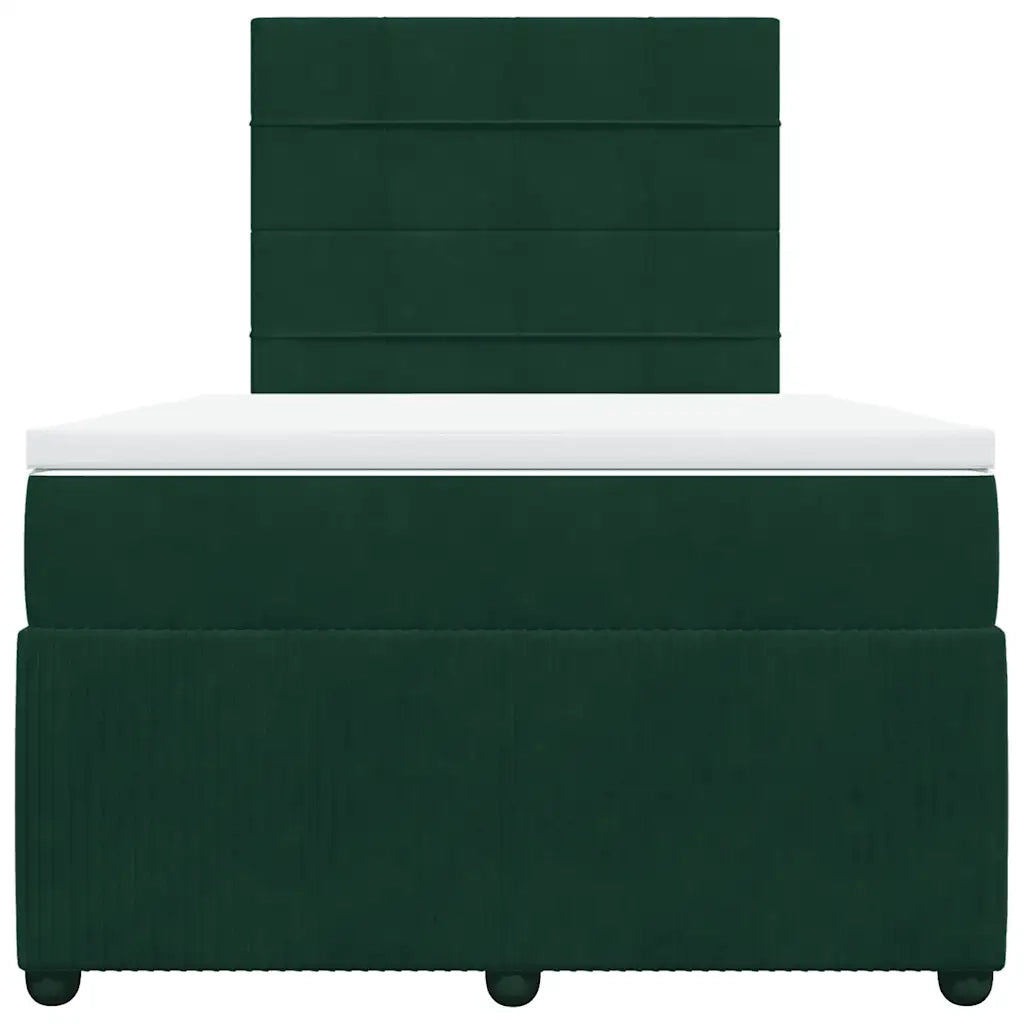 Giroletto a Molle con Materasso Verde Scuro 120x190 cm Velluto