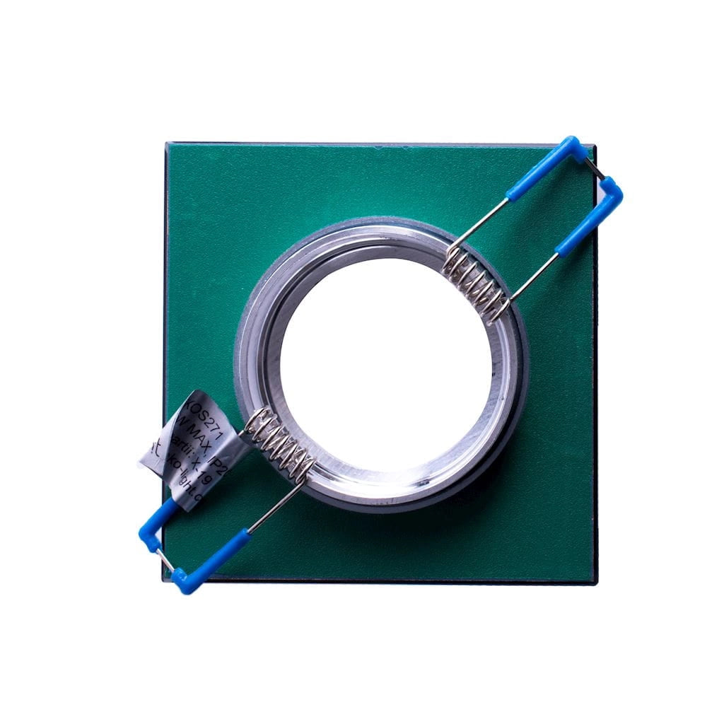 Faretto incasso quadrato vetro nero/cromo GU10 35W Eko-Light