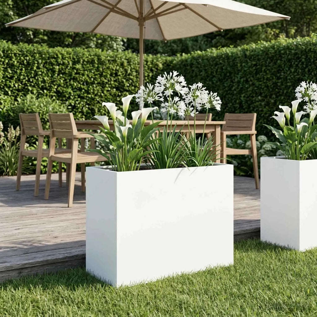 Vaso da giardino Bianco 60 x 30 x 40 cm 8005556