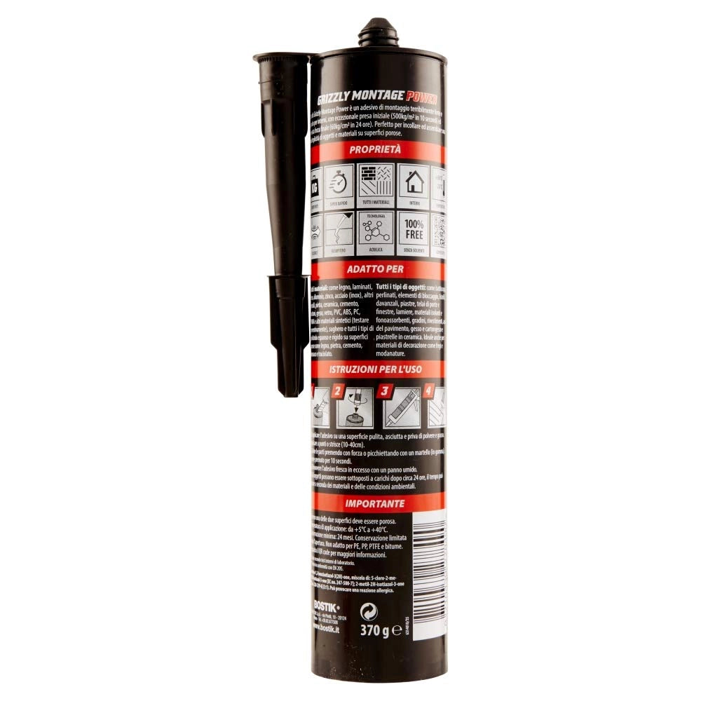 COLLA 'GRIZZLY MONTAGE POWER' gr. 370  - cartuccia  - BOSTIK