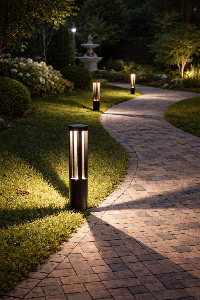 Lampioncino LED da Giardino 60 cm 12W 600LM Luce Naturale 4000K IP65 Paletto Luminoso da Esterno in Alluminio per Vialetti Giardino Cortile Illuminazione Moderna Nero