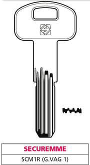 Silca CHIAVE PUNZONATA OTTONE SCM1R (G. VAG 1) SECUREMME 10.00 pz