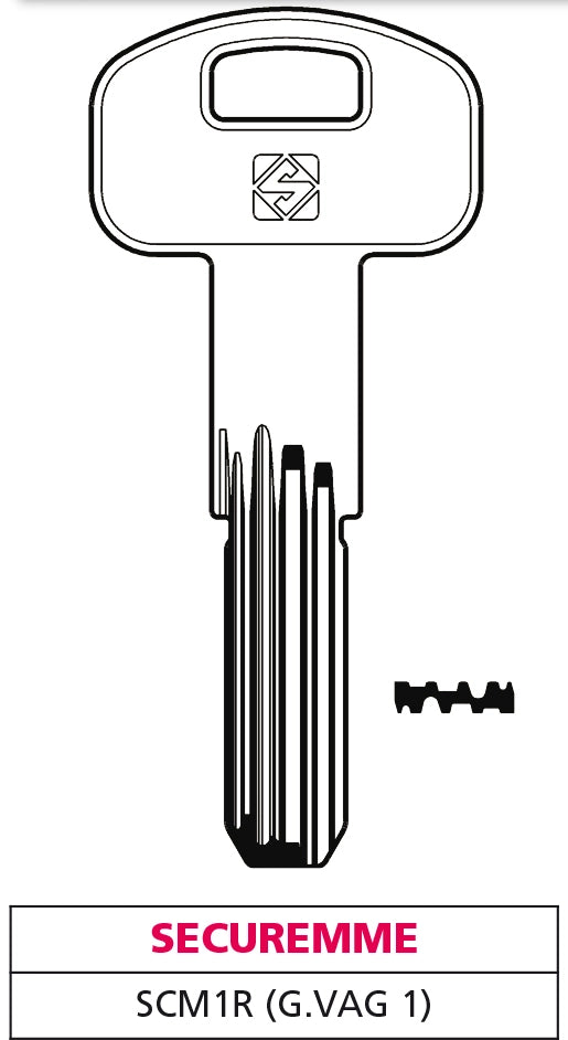 Silca CHIAVE PUNZONATA OTTONE SCM1R (G. VAG 1) SECUREMME 10.00 pz