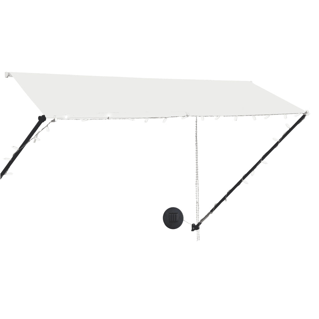 Tenda da Sole Retrattile con LED-Tenda parasole per Patio 300x150 cm Crema