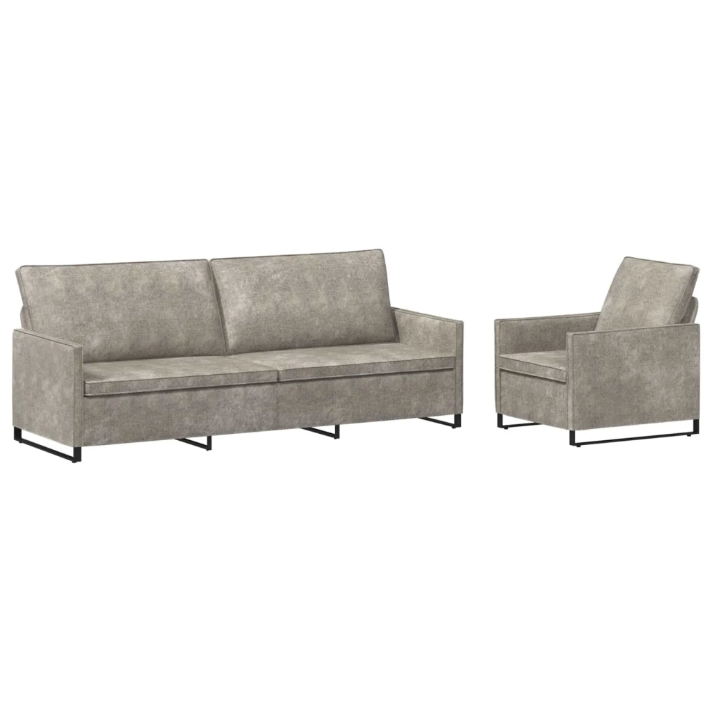 Set di divani 2 pcs Grigio Chiaro Tessuto scamosciato sintetico 3433131