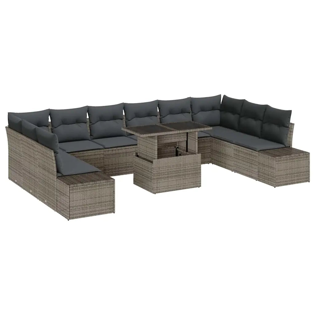 Set Divano da Giardino con cuscino 11 pcs Grigio 3349255