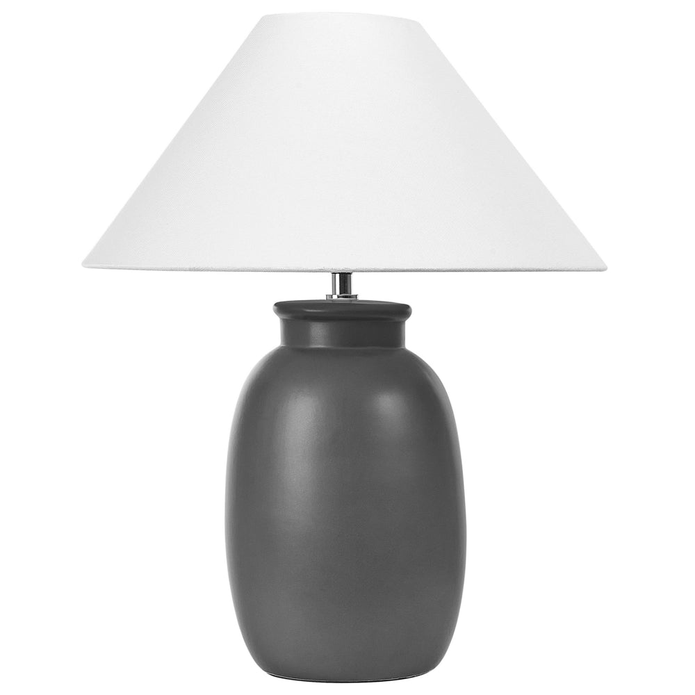 Lampada da tavolo in ceramica nera con paralume bianco 53 cm camera da letto soggiorno
