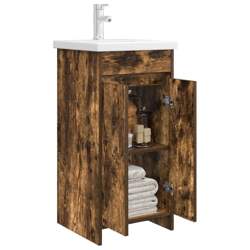 Mobile da bagno con lavabo Rovere Fumo 42 x 40 x 84,5 cm 890772