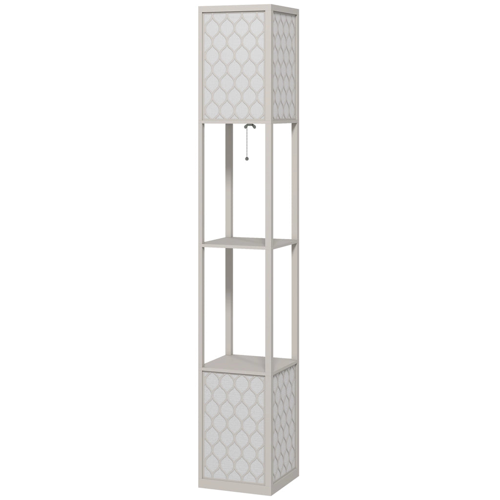 Lampada da terra ¨C Zephmum ¨C 2 ripiani, 26x26x156 cm, Nero + Bianco