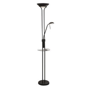 Piantana Senza Fili Acciaio Nero Policarbonato Trasparente Led 22,4W 3000K