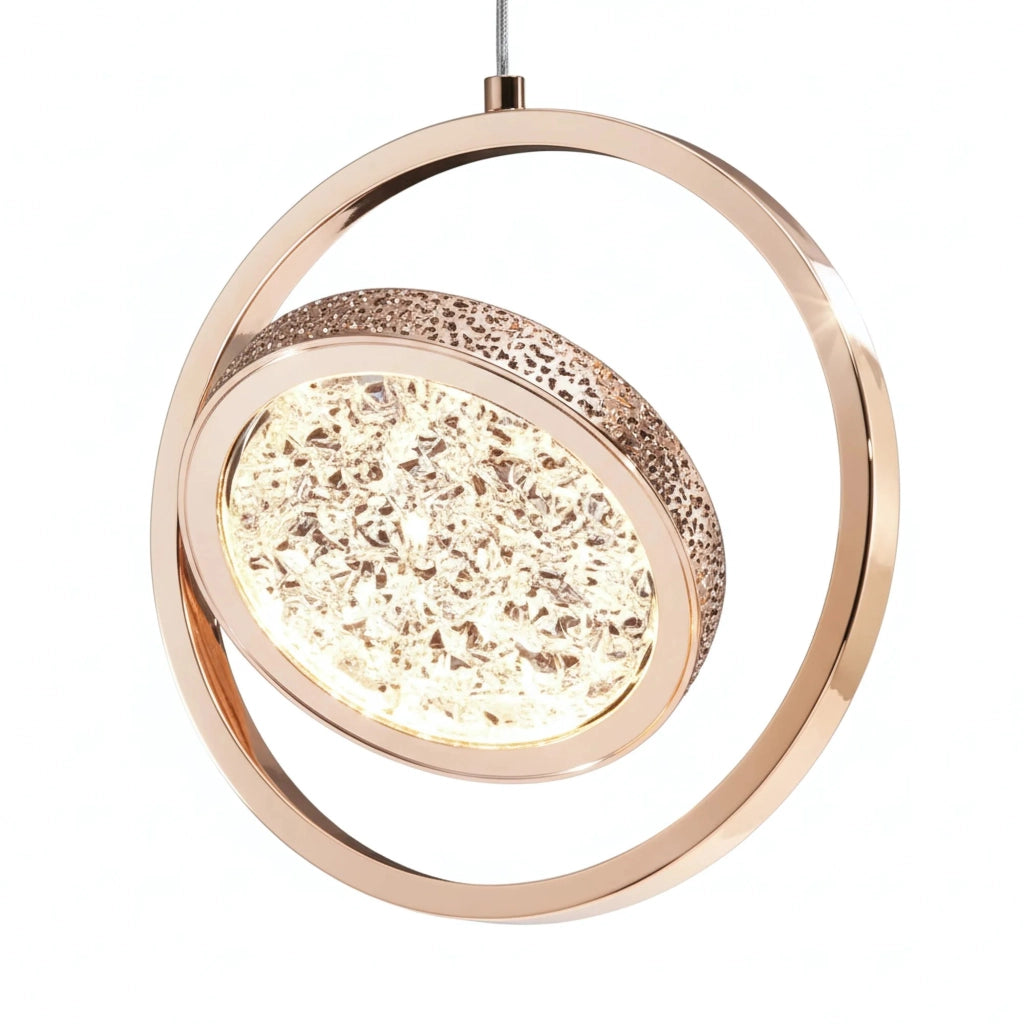 Lampadario A Sospensione In Cristallo Lhj106-1cp Light Rose Gold