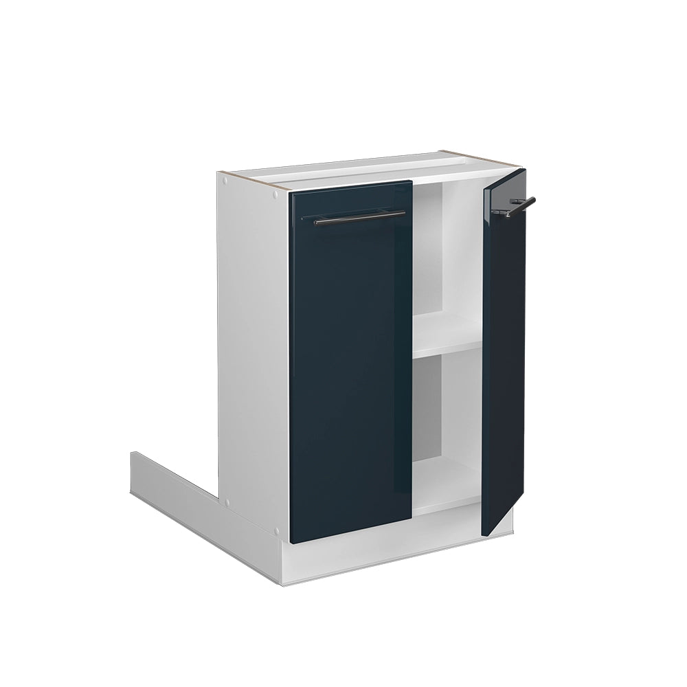 Isola cucina Fame-Line Blu scuro lucido/Bianco 60 cm senza piano di lavoro Vicco
